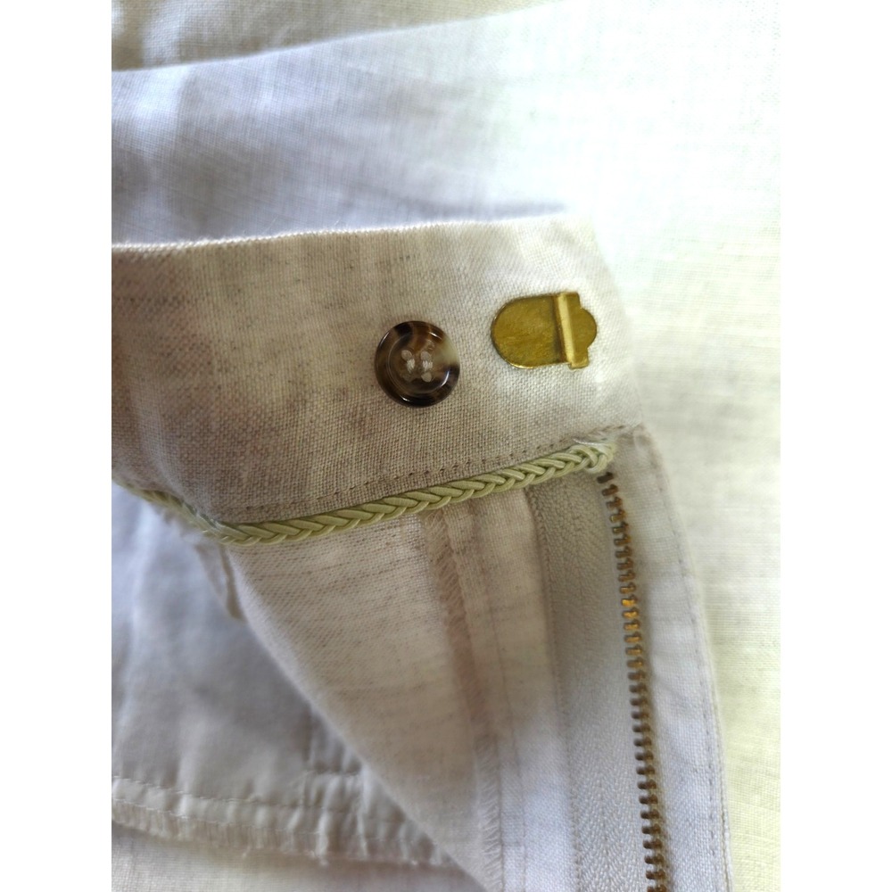 Totême Mayfair Linen Trousers Ivory Cream Straight Leg Pants Women's M - Picture 8 of 11